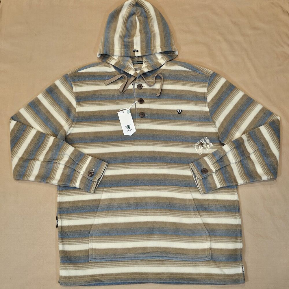 NWT Vissla Mens Descano Hoodie‎ Pullover Popover Fleece Sweater Size Large - Picture 2 of 16